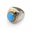 R1113 Chunky Two Tone Ring with Opal