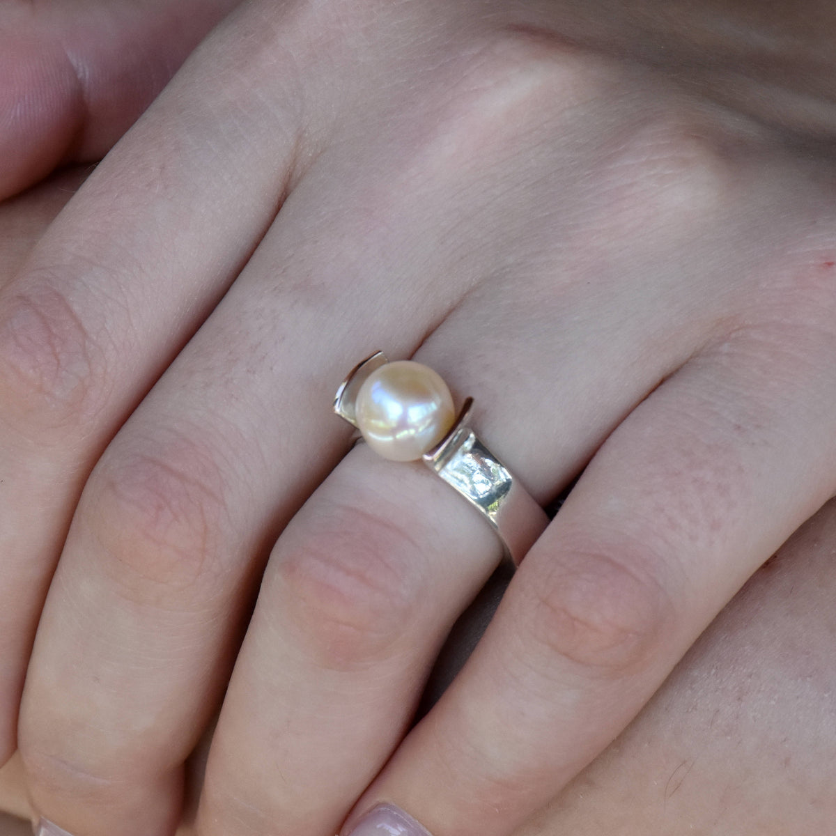 R1564B Art Deco Pearl ring