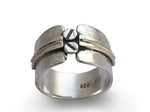 R1664 Wide mixed metals rivet ring