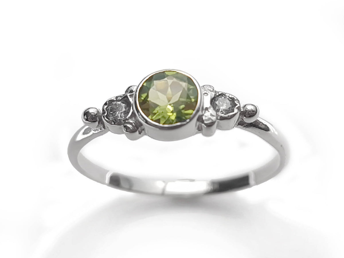 RG1120-2 Dainty Peridot Engagement Ring