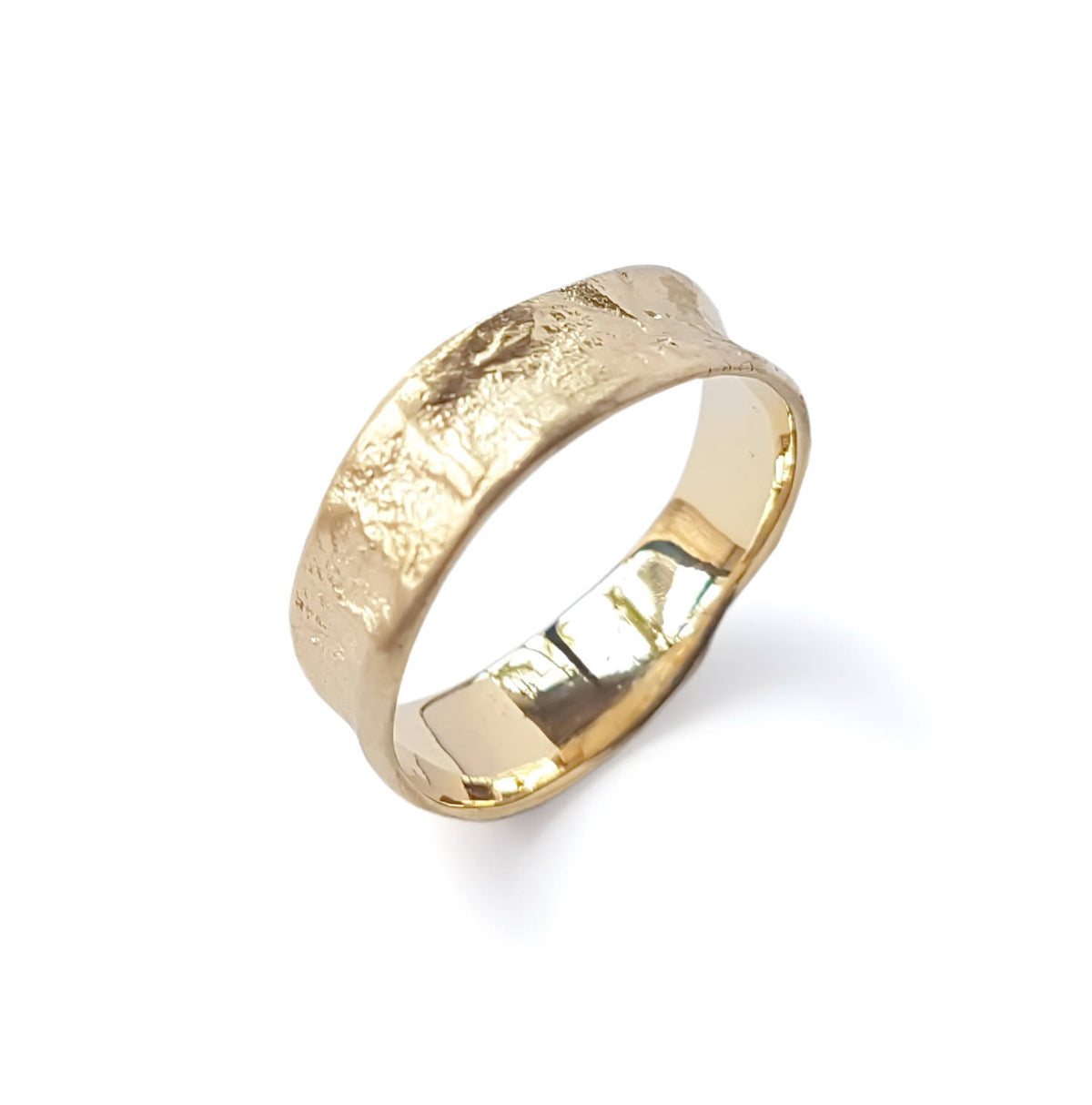 RG1827M Organic Matte Gold Wedding Band