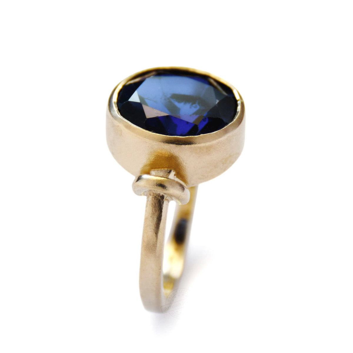 RG1090-2 Matte gold and Sapphire Ring