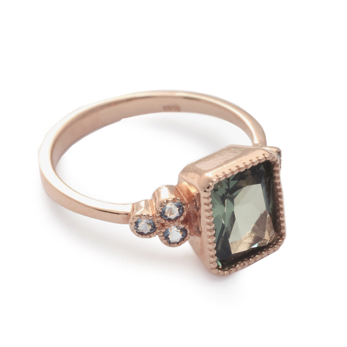 RG1833 Gold Ring with Square Spinel and Topaz