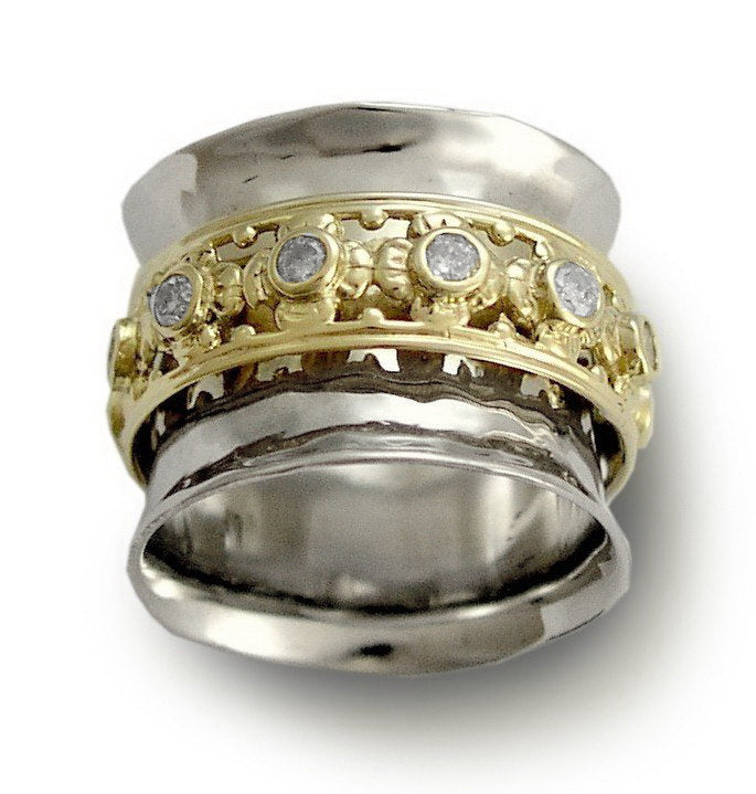 RG1149XZ Gold and Diamonds spinner ring