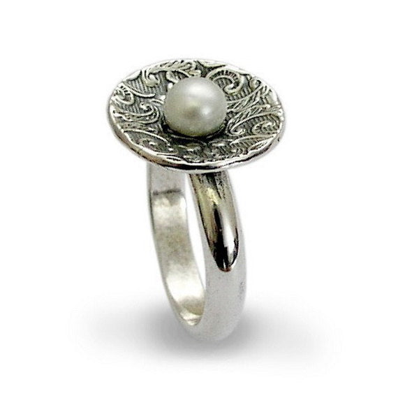 R1603C Floral nest Pearl ring