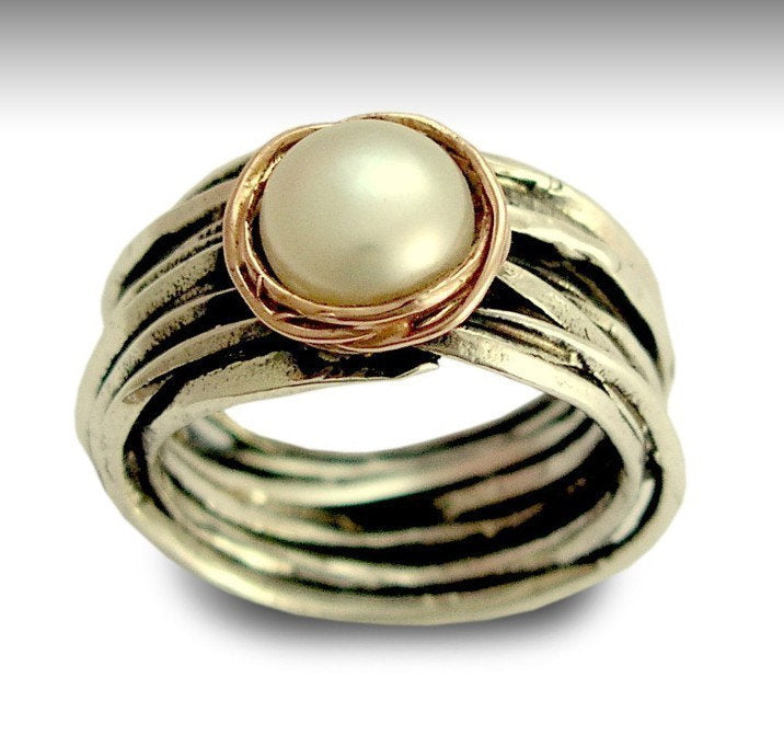 R1505G Two tone wrap ring with Opal