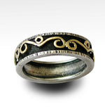 R1361 Celtic gold and silver men band
