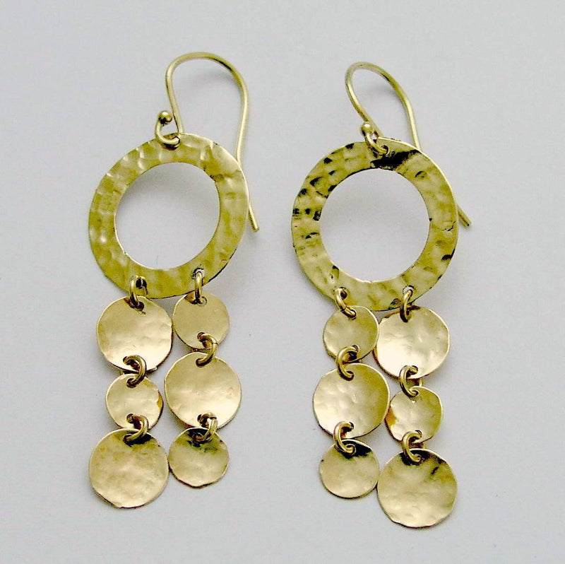 EG2032-1 Gold and pearls Bohemian earrings