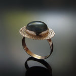 RG1179 Braided Gold Ring with Labradorite