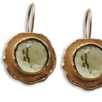 EG7704 Organic Gold Earrings with Lemon Quartz