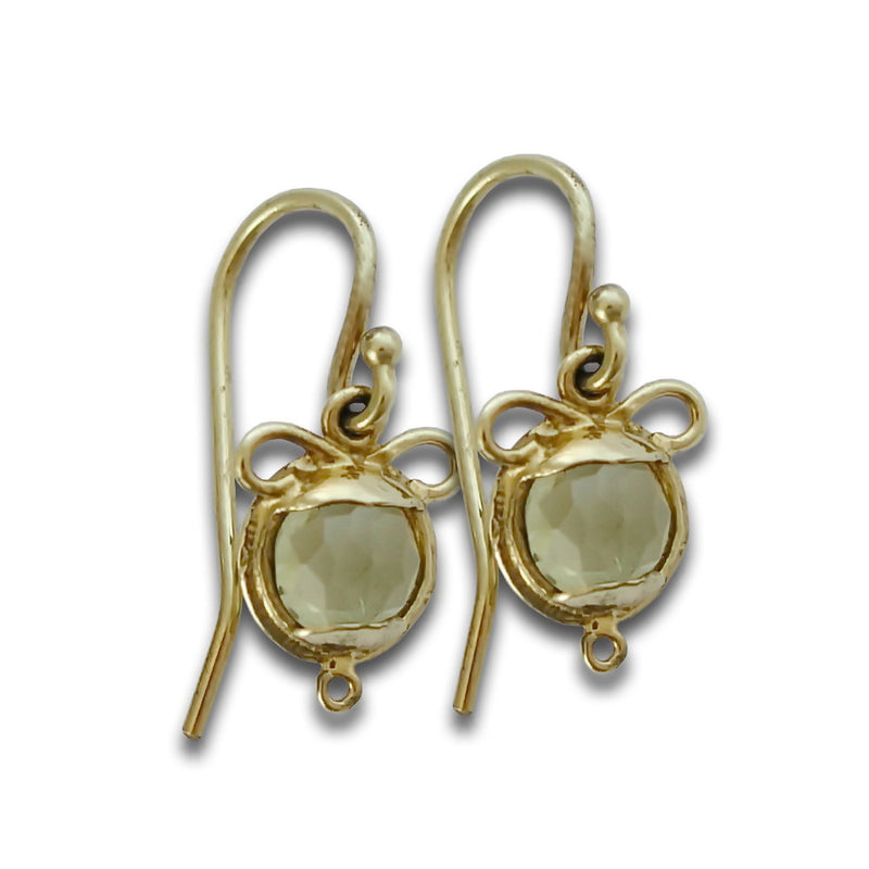 EG7810-2 Emerald Green round rose gold earrings