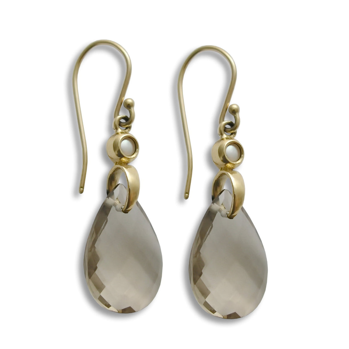 EG7895-5 Teardrop Smokey Quartz earrings