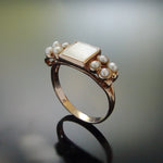 RG1121 Square mother of Pearls gold ring