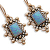 EG0718 Filigree Opal square earrings