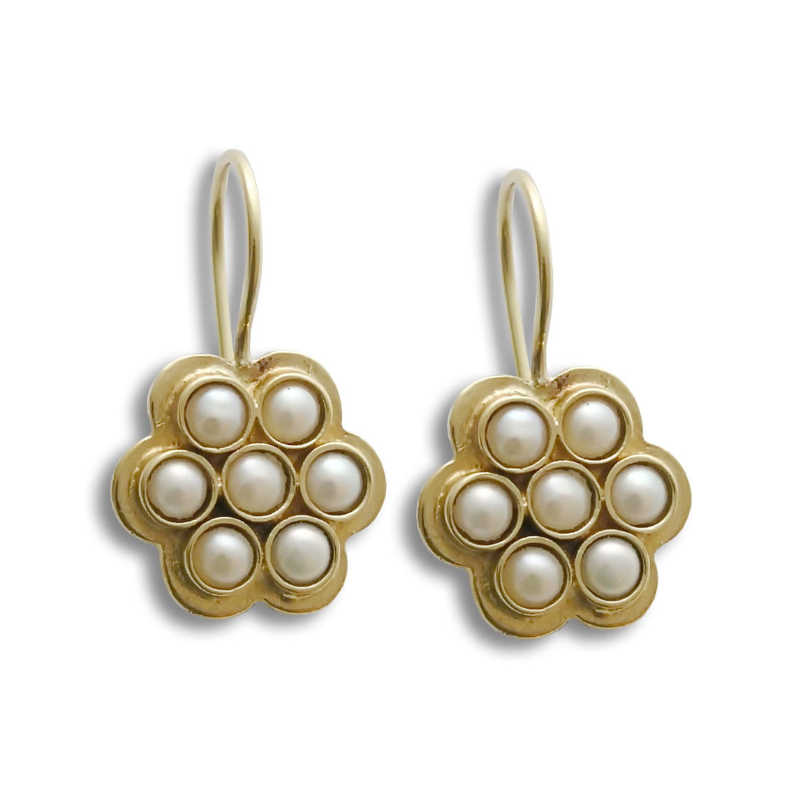 EG0734-1 Moroccan flower Pearl earrings