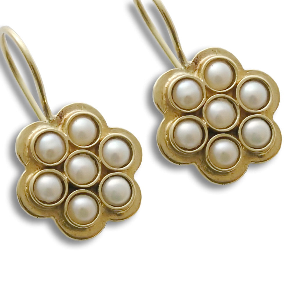 EG0734-1 Moroccan flower Pearl earrings