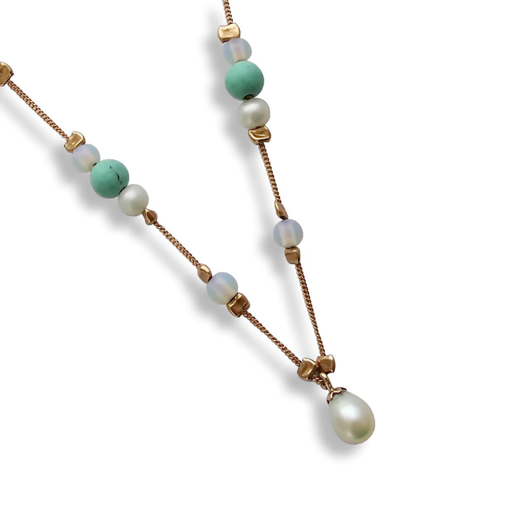 NG0028 Sea colors gemstones necklace