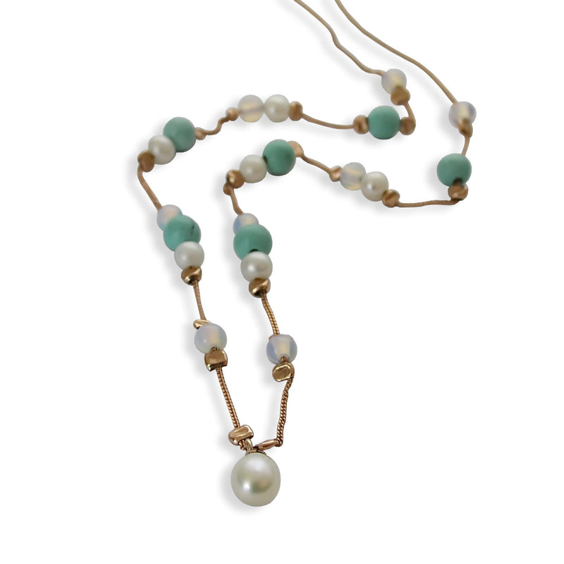 NG0028 Sea colors gemstones necklace
