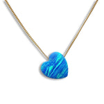 NG8962 Gold Necklace with Opal Heart Pendant
