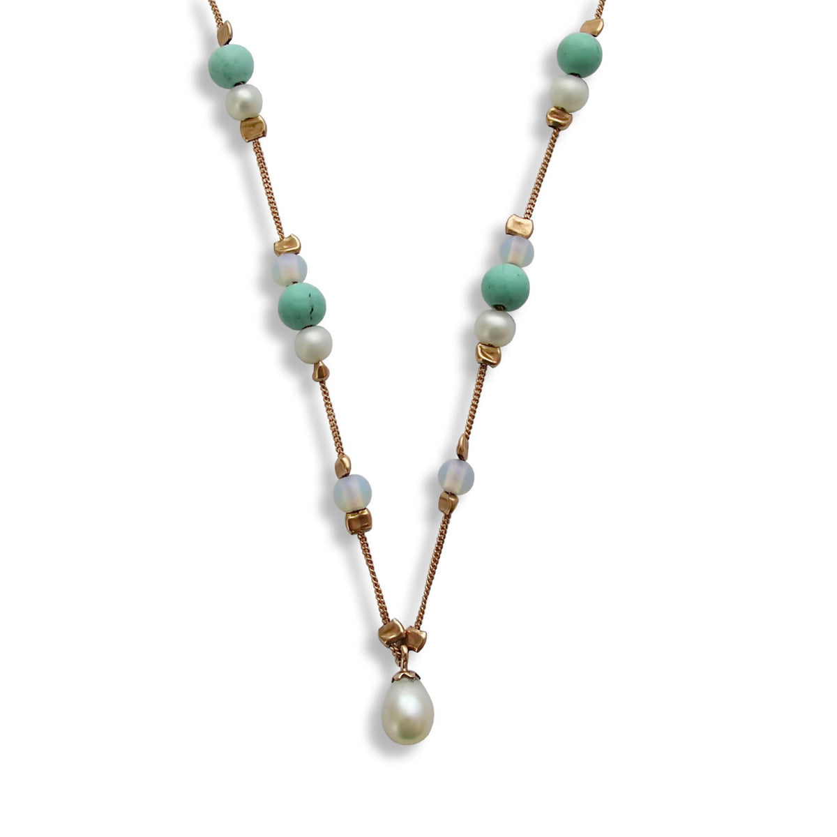 NG0028 Sea colors gemstones necklace