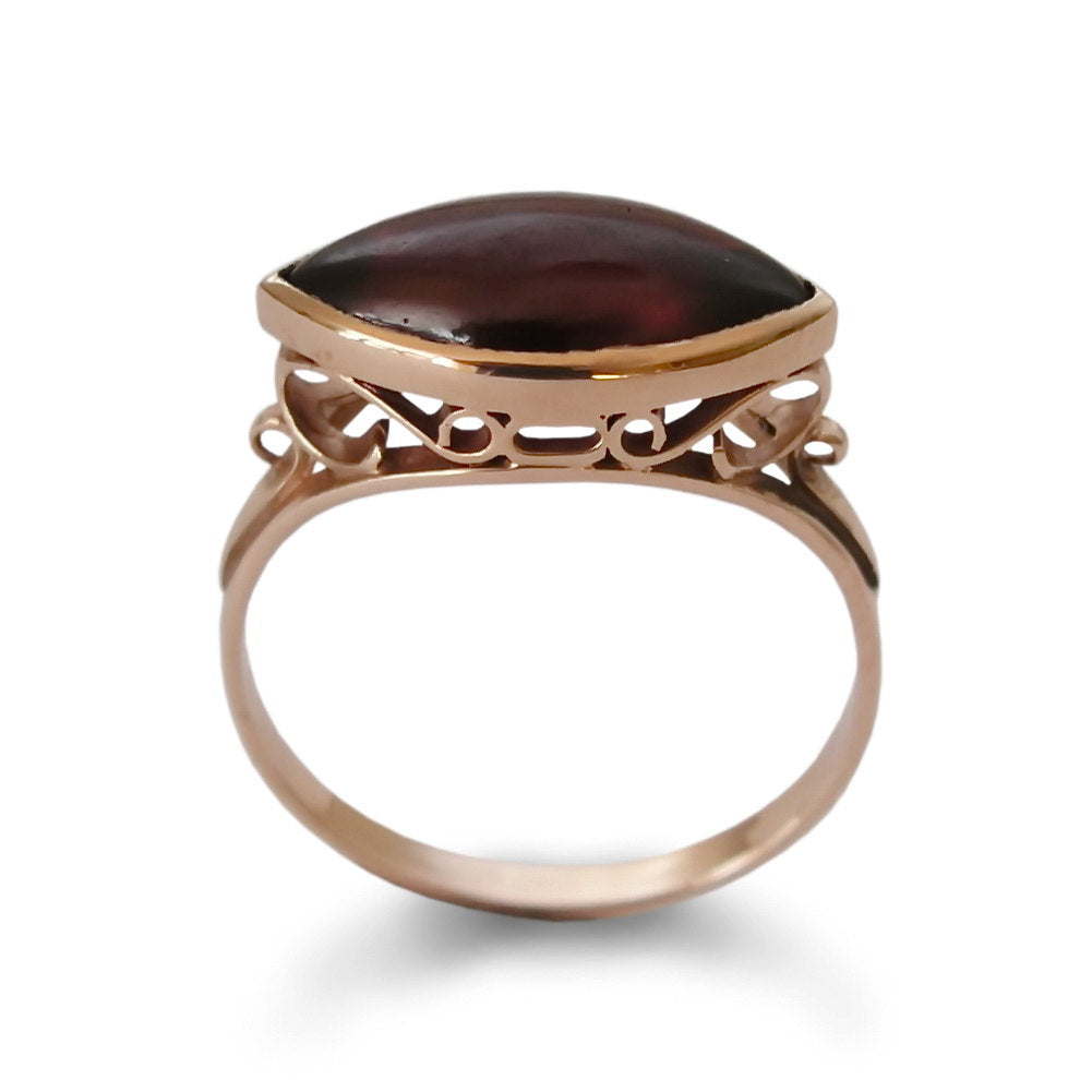 RG1215-2 Marquise Garnet Victorian ring