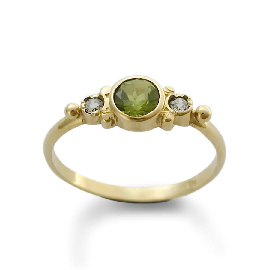 RG1120-2 Dainty Peridot Engagement Ring