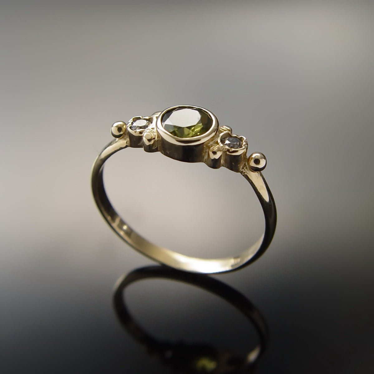 RG1120-2 Dainty Peridot Engagement Ring