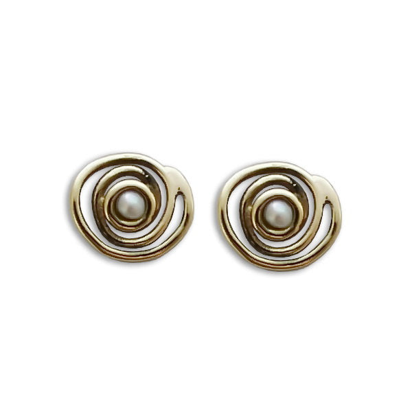 EG7769 Gold Spiral stud earrings