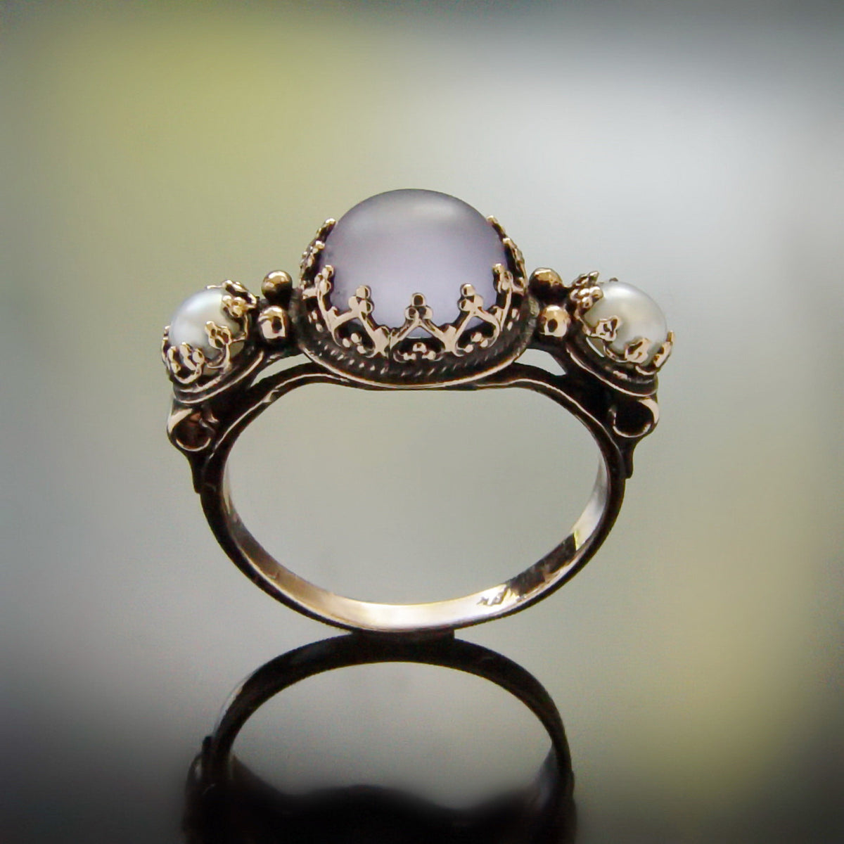 RG1131 Purple stone and Pearls Majestic ring