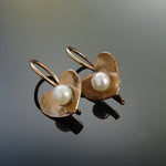 EG7867 Rose Gold Heart Earrings with Pearls