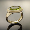 RG1796 Gold Chunky Ring with Oval Green Quartz