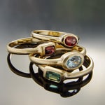 RG1800-2 Modern Gold Ring with Oval Garnet