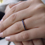 RG0911L Gold Stacking Band with Blue Lapis Lazuli