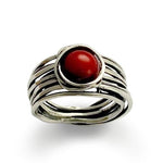 R1512B Silver wrap ring with red Carnelian