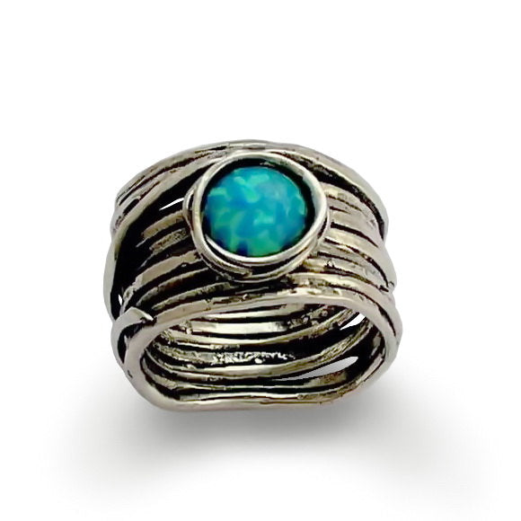 R1505 Wide Wrap ring with Opal