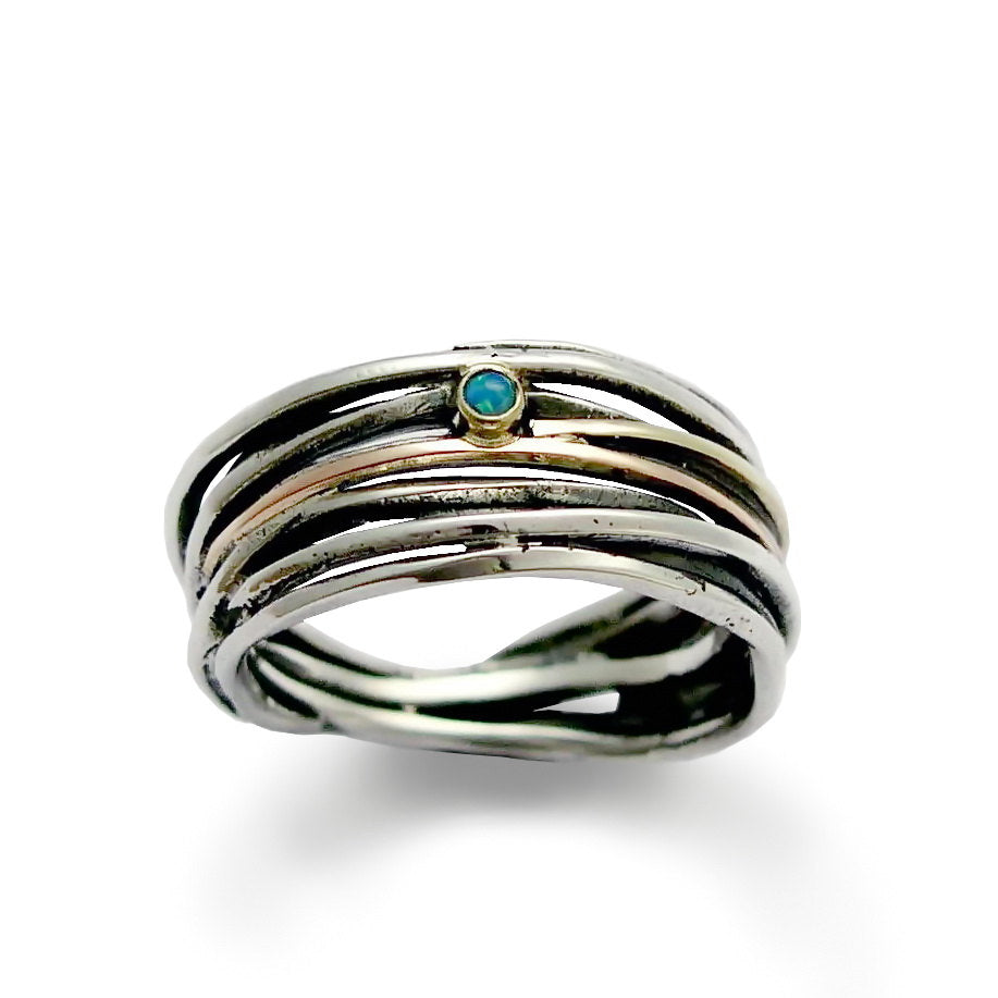 R1512GX Opal two tone wrap ring