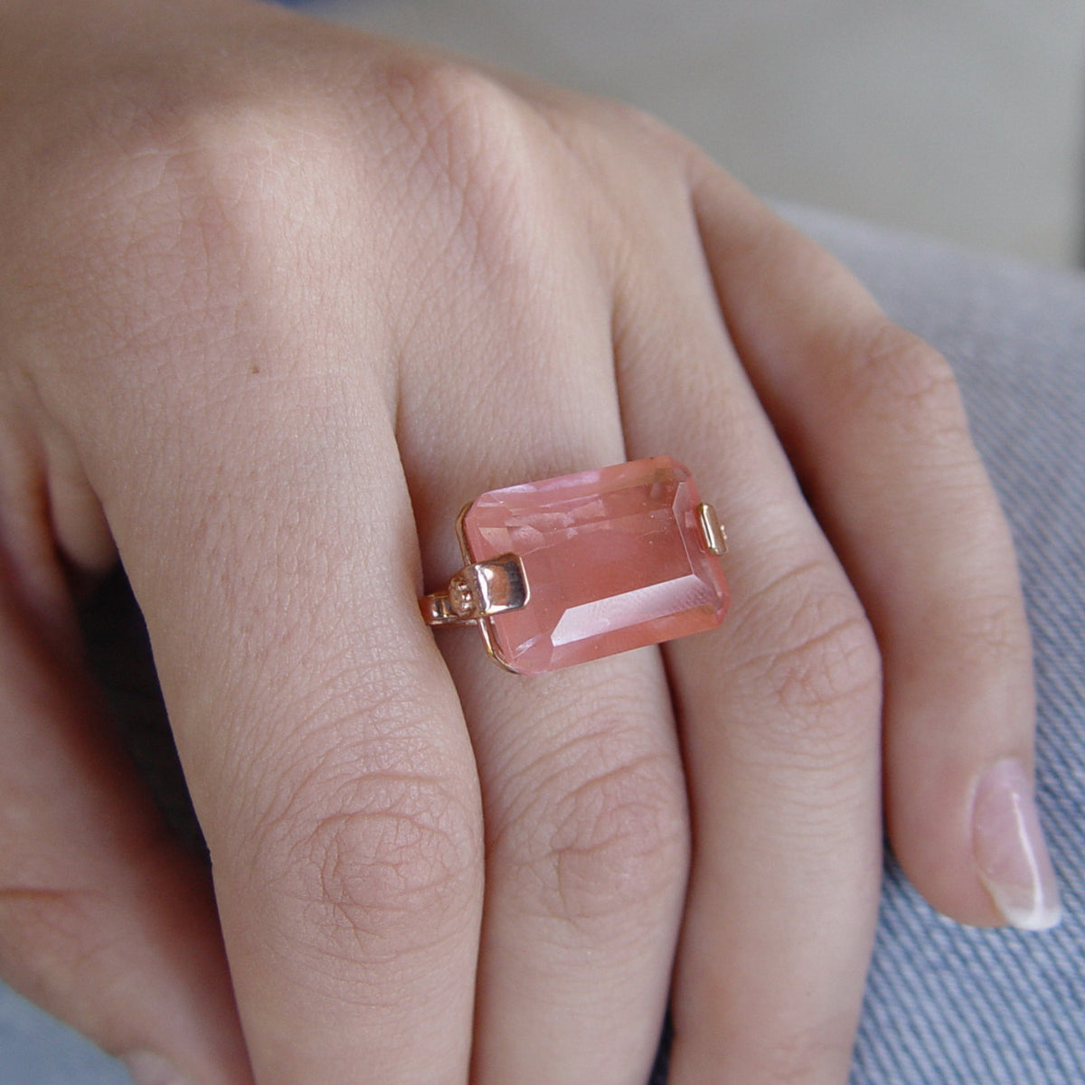 RG1242 Impressive Cherry Quartz 14K Gold ring