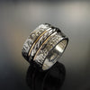 R1793D Braided silver floral spinner ring