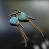 EG7870 Opal threader dangle earrings