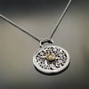 N0875G Floral mandala two tone necklace