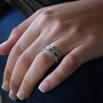 R1149H Hammered gold and silver spinner ring
