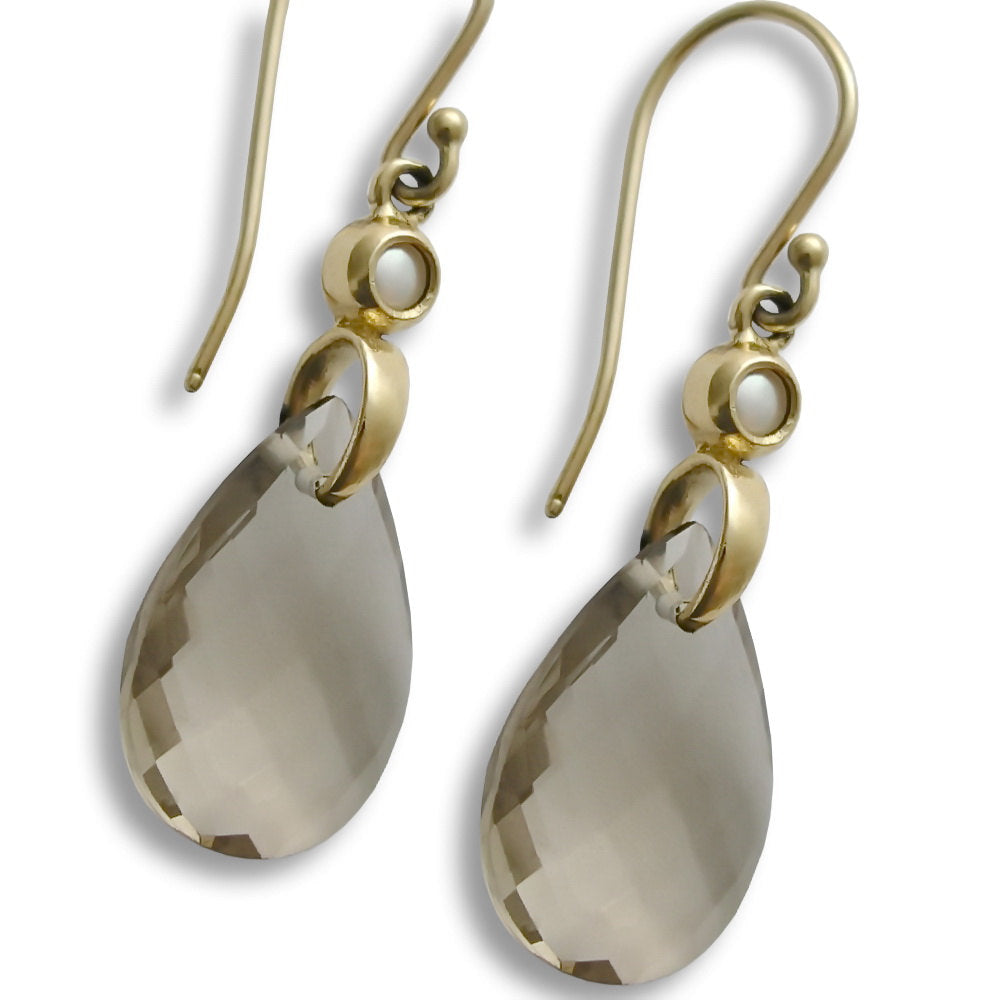 EG7895-5 Teardrop Smokey Quartz earrings