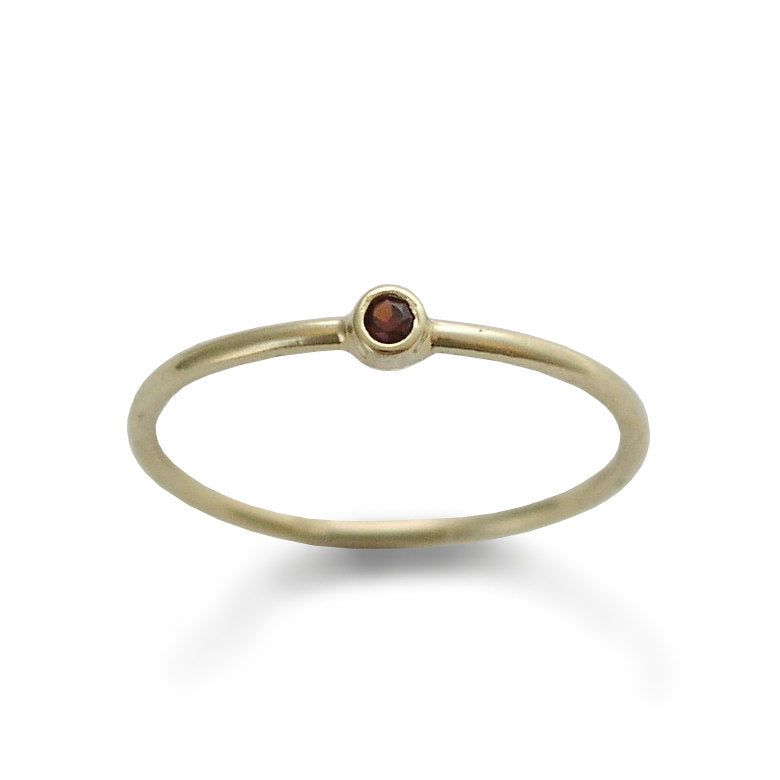 RG1802-5 Tiny gold Garnet ring