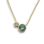 NG4741 Topaz and Diamond gold necklace