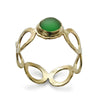 RG1266X Gold Circles Ring with Green Quartz