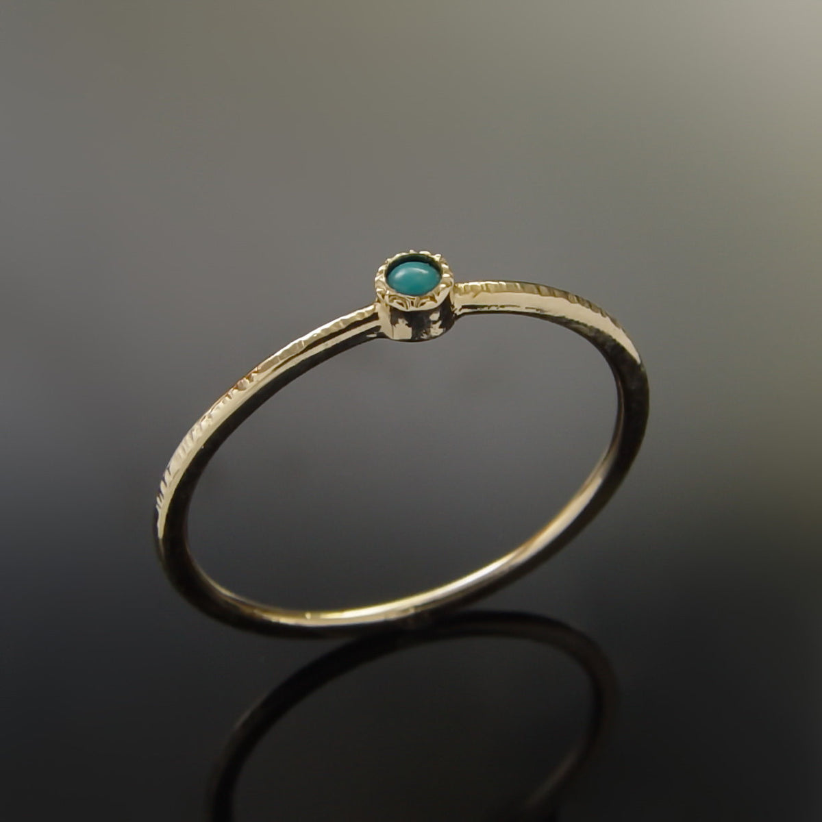 RG1806-3 Tiny Turquoise gold ring