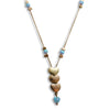 NG8946 Gold hearts Y necklace with Opal