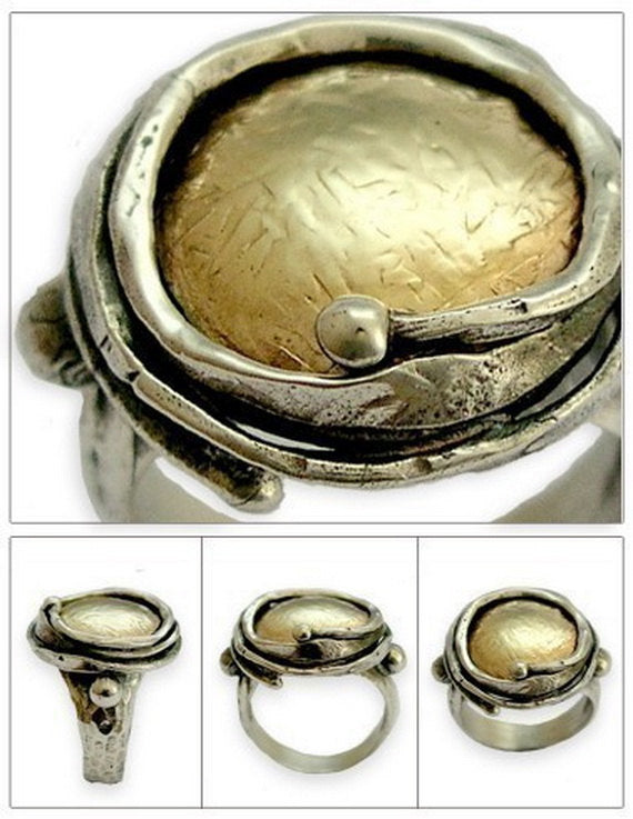 R1470G Gold and silver Orchid ring