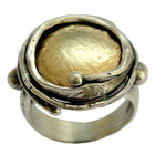 R1470G Gold and silver Orchid ring