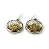 E2209 Brass and Silver Round Earrings